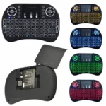 Teclado Wireless  Controle Mini s/Fio Mouse Tv Smart Iluminado Pc E Led USB Touch Keyboard Luz Notebook Box Air