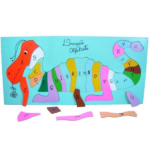 Quebra Cabeça Infantil Alfabeto Madeira Com Pinos